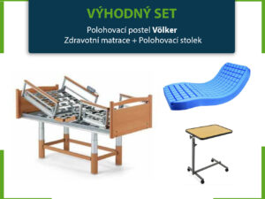 VÝHODNÝ SET: Polohovací postel Völker  | Zdravotní matrace | Polohovací stolek - Image 1