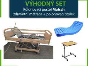 VÝHODNÝ SET: Polohovací postel MALSCH  | Zdravotní matrace | Polohovací stolek - Image 1
