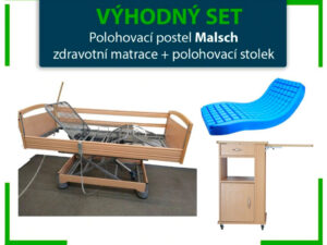 VÝHODNÝ SET: Polohovací postel MALSCH  | Zdravotní matrace | Polohovací stolek - Image 1