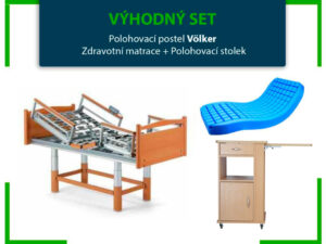 VÝHODNÝ SET: Polohovací postel Völker  | Zdravotní matrace | Polohovací stolek - Image 1