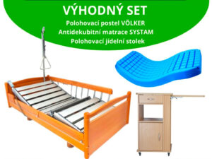 VÝHODNÝ SET: Polohovací postel VÖLKER | Zdravotní matrace | Polohovací stolek - Image 1