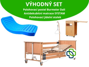 VÝHODNÝ SET: Polohovací postel BURMEIER DALI | Zdravotní matrace | Noční stolek Hermann - Image 1