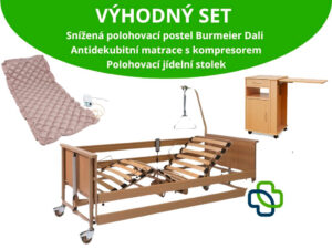 VÝHODNÝ SET: Polohovací postel BURMEIER DALI ARMINIA | Zdravotní matrace | Noční stolek Hermann - Image 1