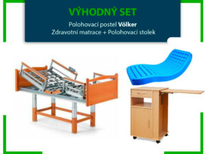 VÝHODNÝ SET: Polohovací postel Völker  | Zdravotní matrace | Noční stolek Hermann - Image 1