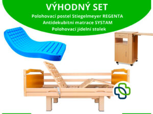 VÝHODNÝ SET: Polohovací postel STIEGELMEYER REGENTA | Zdravotní matrace | Noční stolek Hermann - Image 1